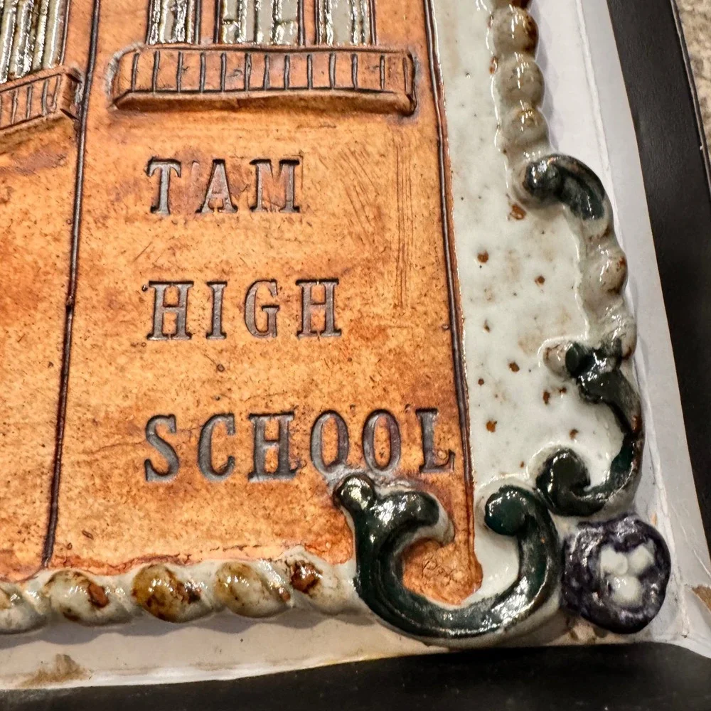Vtg 1997 Mathiasen‎ Studio Pottery Tam High School Wall Plaque Janis Villasenor